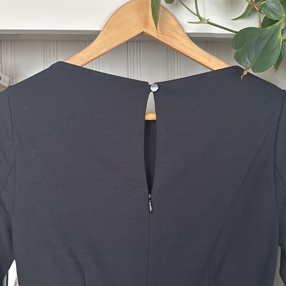 Kate Spade Size 2 Boat Neck Ponte Dress Womens Fit Flare Side Pockets, Black - Picture 9 of 9